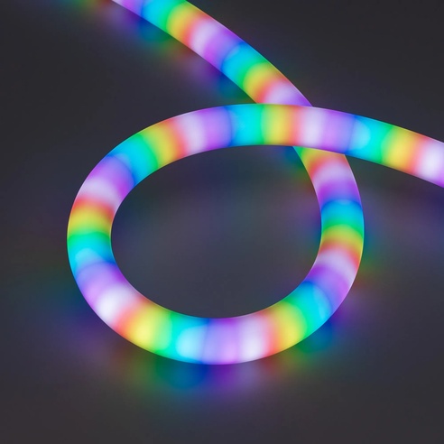 Лента светодиодная герметичная SPI MOONLIGHT-BLACK-TOP-G180-D25mm 12V RGB-PX2 (21.6 W/m, IP65, 5m, wire x1) (Arlight, Вывод прямой, 3 года)