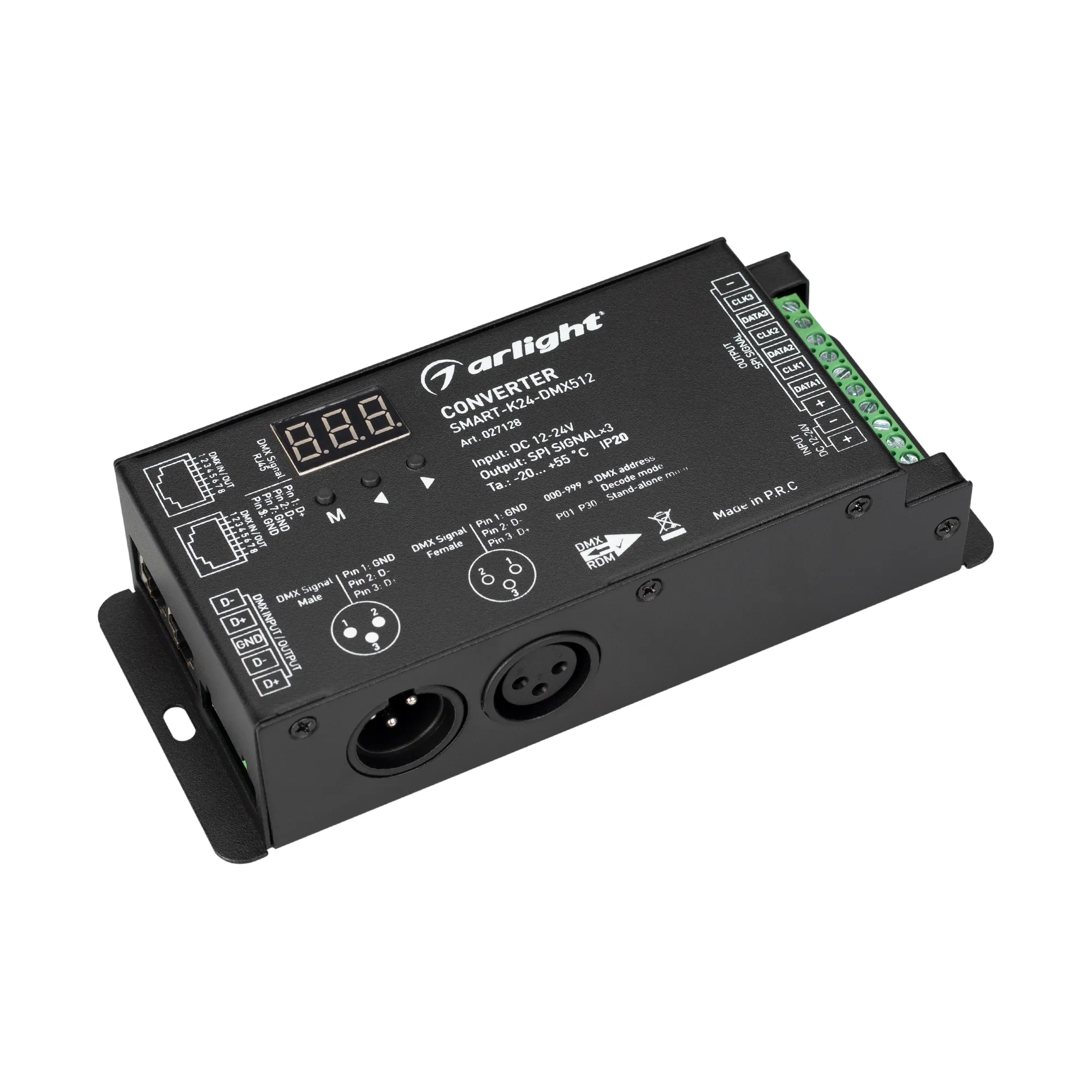 Конвертер SMART-K24-DMX512 (12-24V, SPI, 2.4G) (Arlight, IP20 Металл, 5 лет) - изображение товара