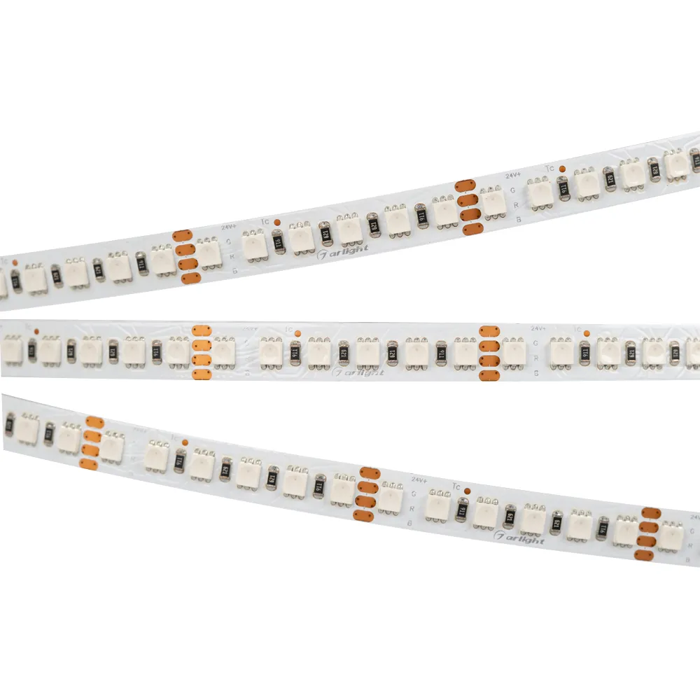 Лента светодиодная RT 2-5000 24V RGB 10mm (4040, 120 LED/m, LUX) (Arlight, 13.2 Вт/м, IP20)