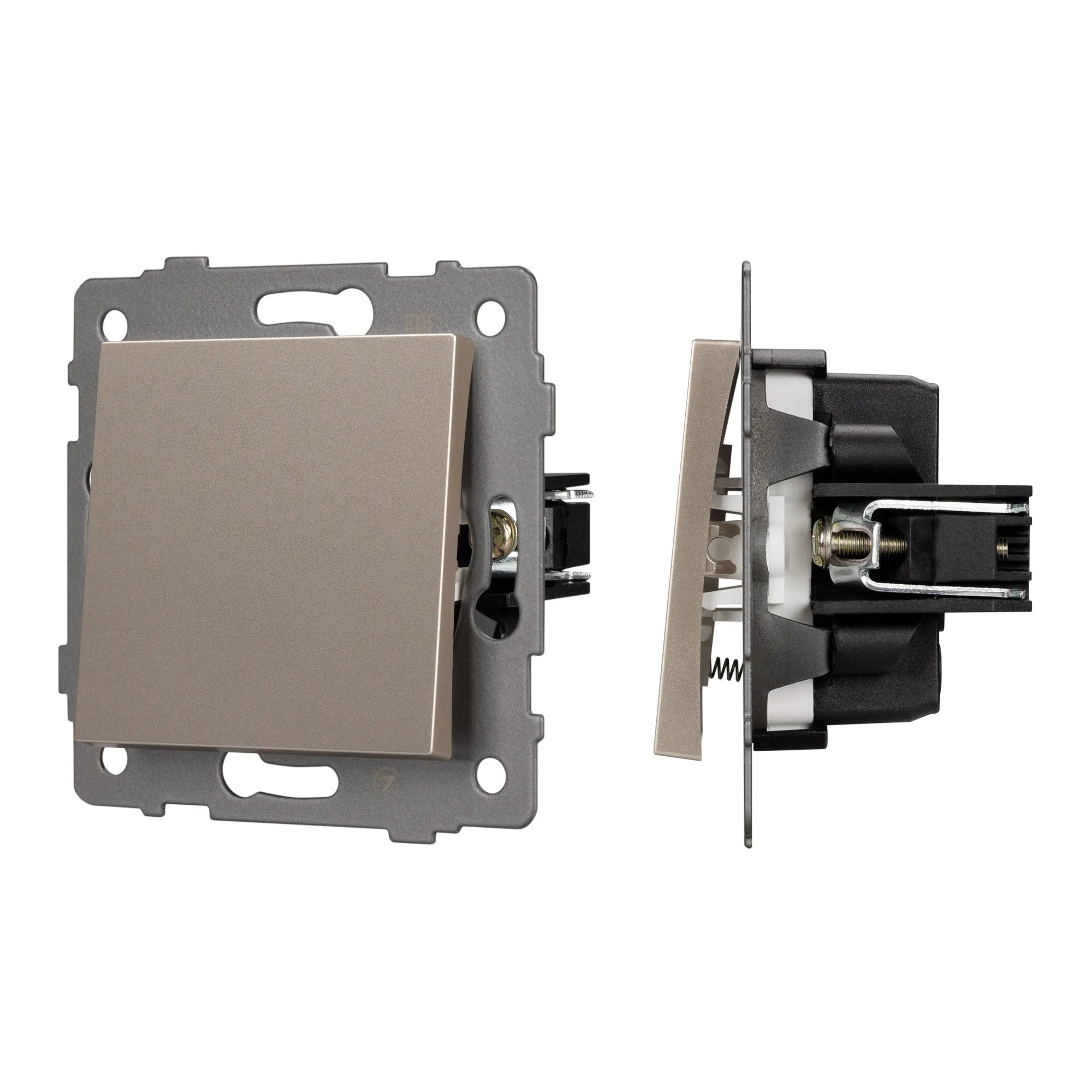 Механизм выключателя одноклавишный самовозвратный SWT-MKR1-PL-GD-V (250V, 10A) (Arlight, -) - изображение товара