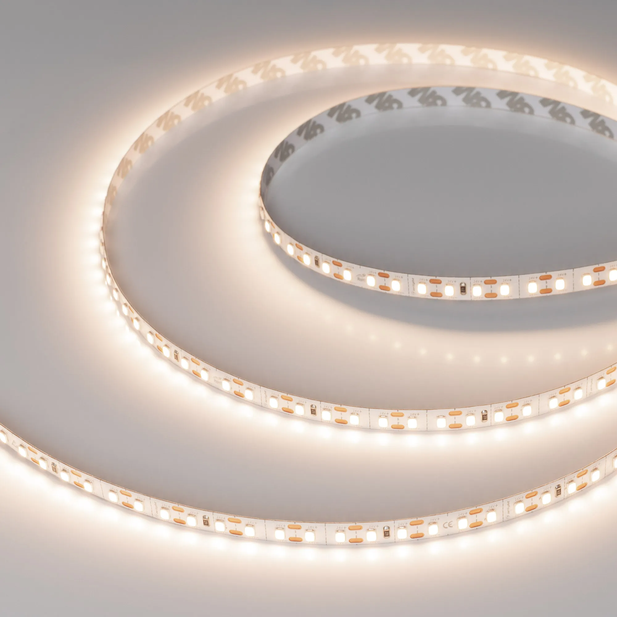 Лента FC-A120-8mm 24V Warm3500-CX1 (10 W/m, IP20, 5m) (Arlight, резка 1 светодиод) - изображение товара