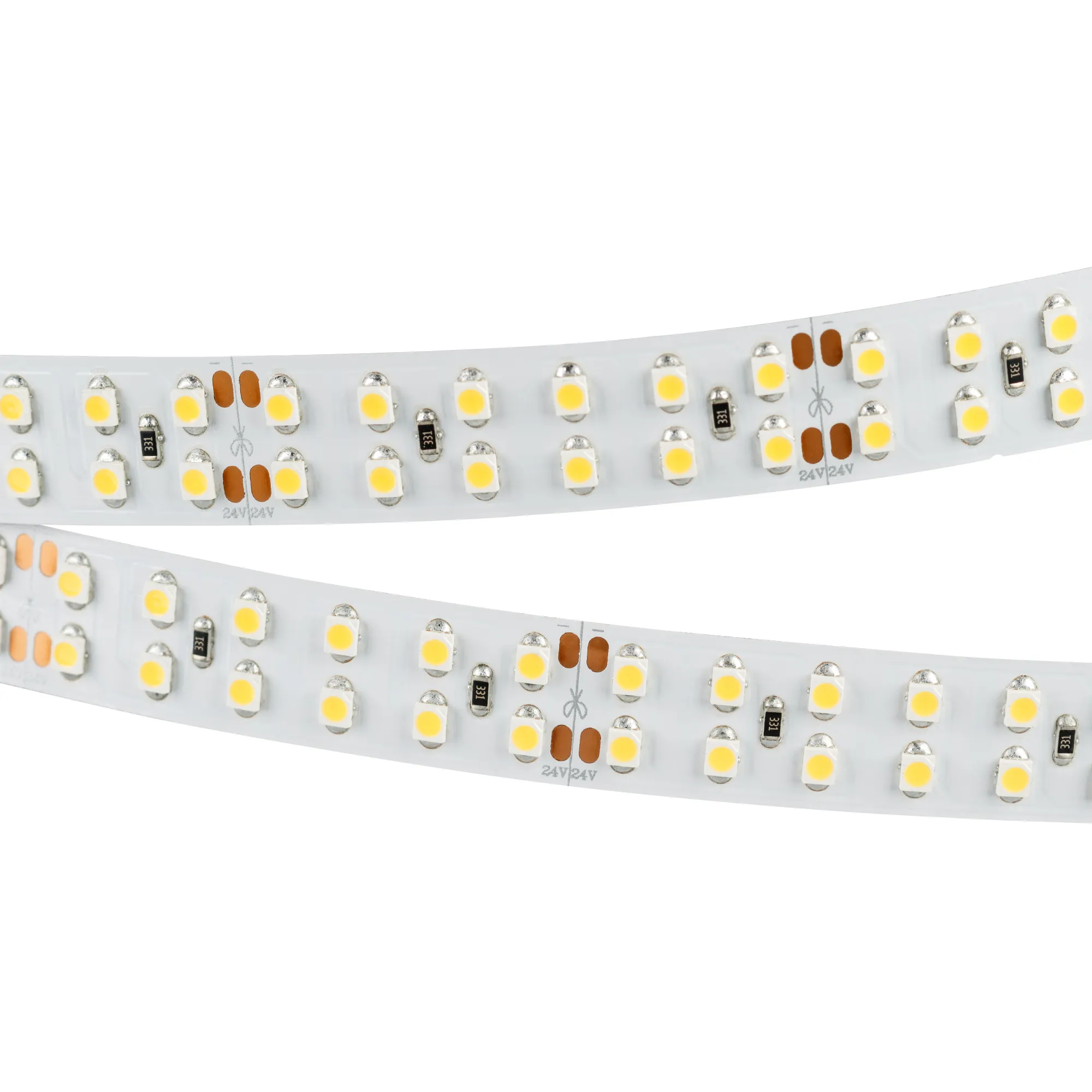 Лента светодиодная RT 2-5000 24V Warm3000 2x2 (3528, 1200 LED, LUX) (Arlight, 19.2 Вт/м, IP20)